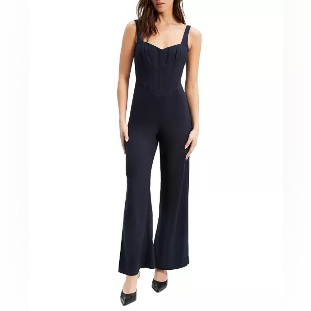 Bardot Baela Navy Corset Jumpsuit Size 8